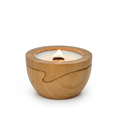 Reusable Beech Wood Candle Container | 6.5 oz