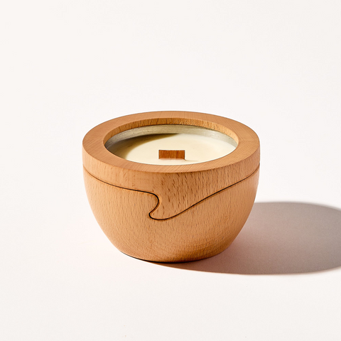 Recyclable Aluminum Candle in Reusable Wood Container
