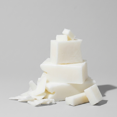 stack of clean soy candle wax blocks